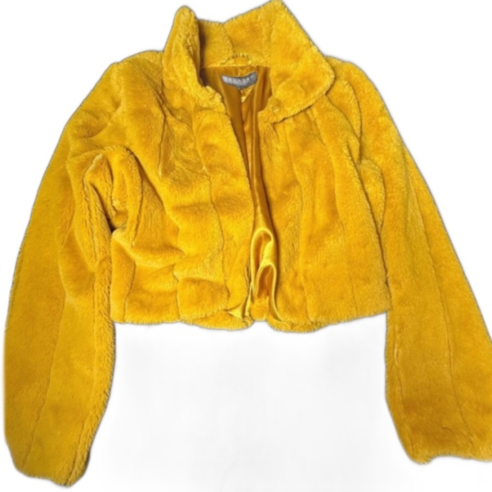 Laundry by Shelli Segal Women's Faux Fur Jacket - Mustard